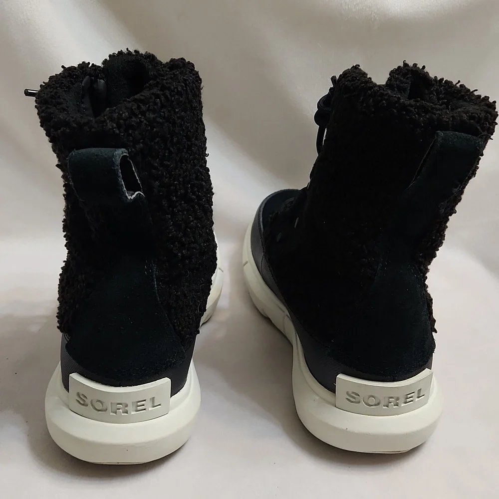 Sorel Explorer II Joan Cozy Winter Black Suede Boots (W Size 5)